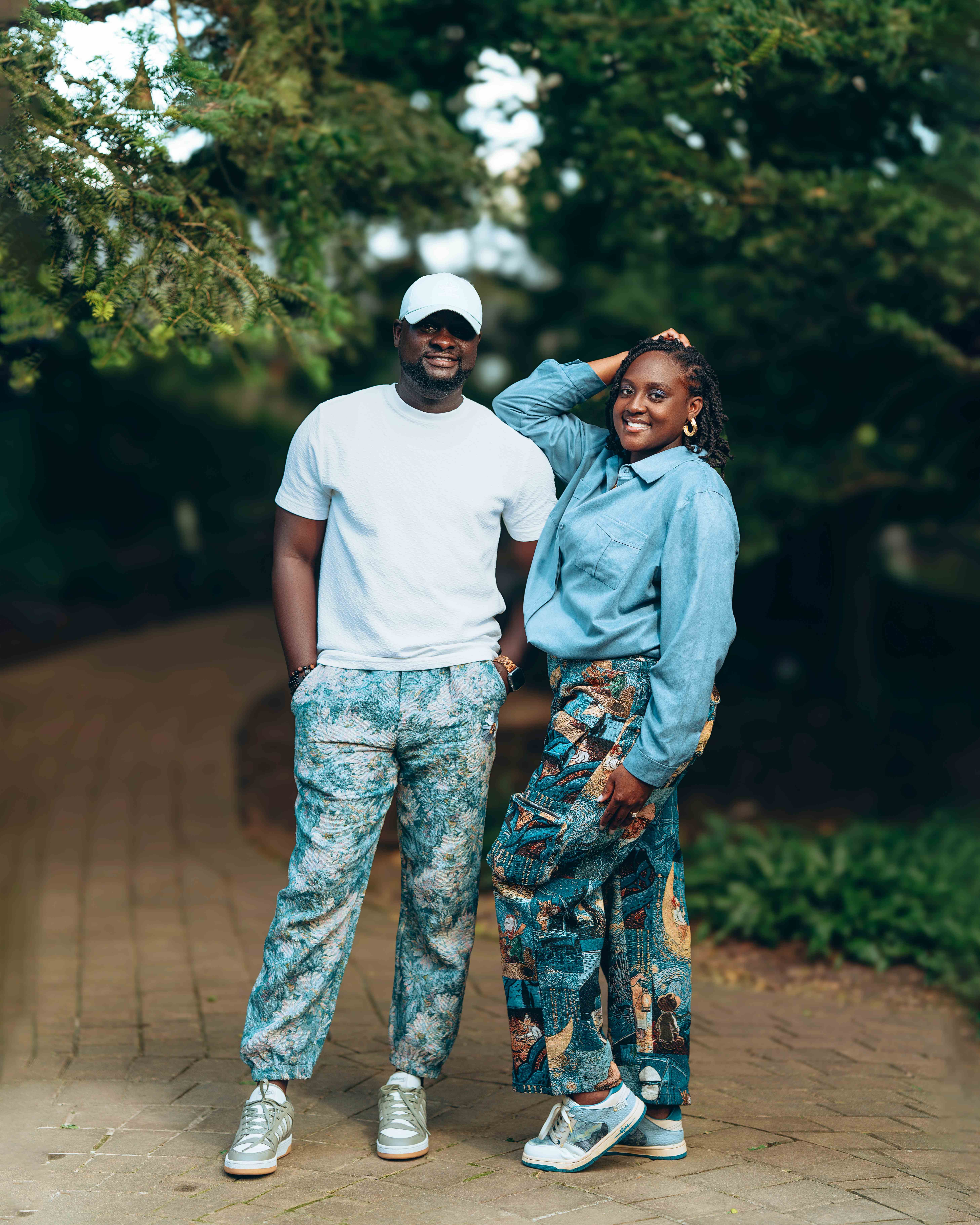 Happy casual photo of the couple outdoors