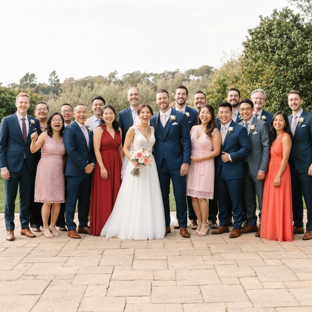 Wedding party group photo